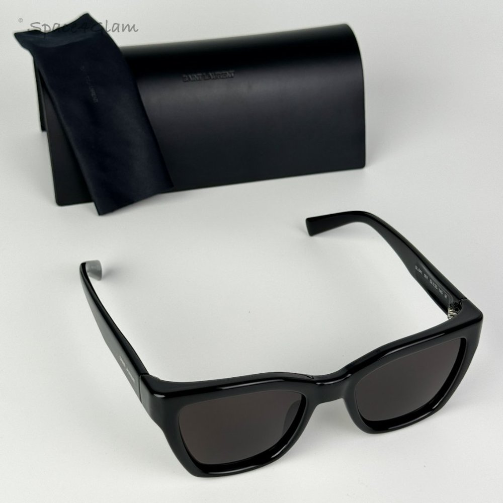 BRAND NEW Saint Laurent SL641 001 Black Cat Eye Unisex Sunglasses - Picture 10 of 13